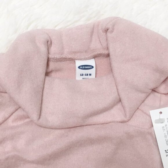 OLD NAVY Plush Knit Cowl Neck Top Long Sleeve Shirt Lightweight Sweater 12-18 M - Picture 3 of 8